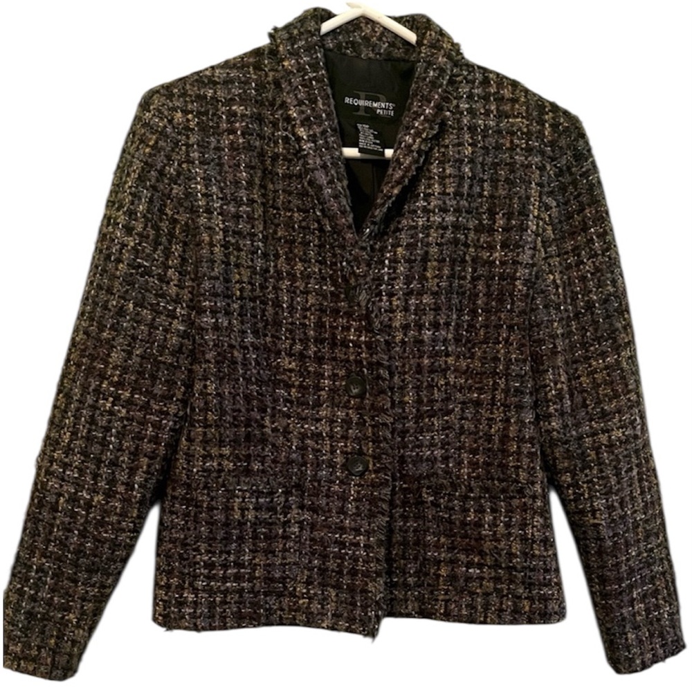 Tweed Grey Jacket with three Buttons